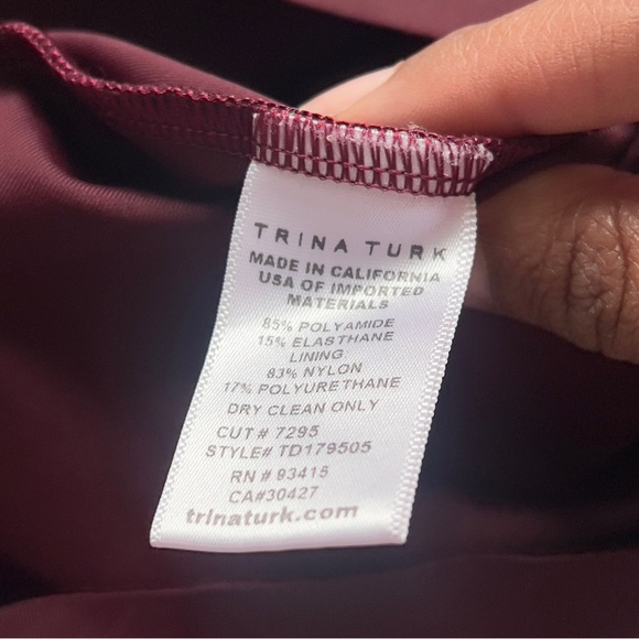 Trina Turk Burgundy Lulu Dress. NWOT. Size 8 - Picture 11 of 11